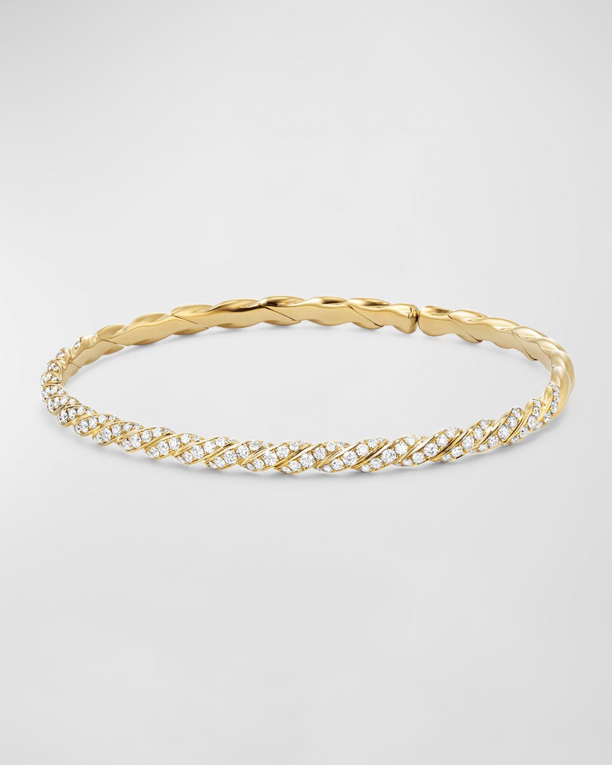 David Yurman Sculpted Cable Flex Bracelet with Diamonds in 18K Gold