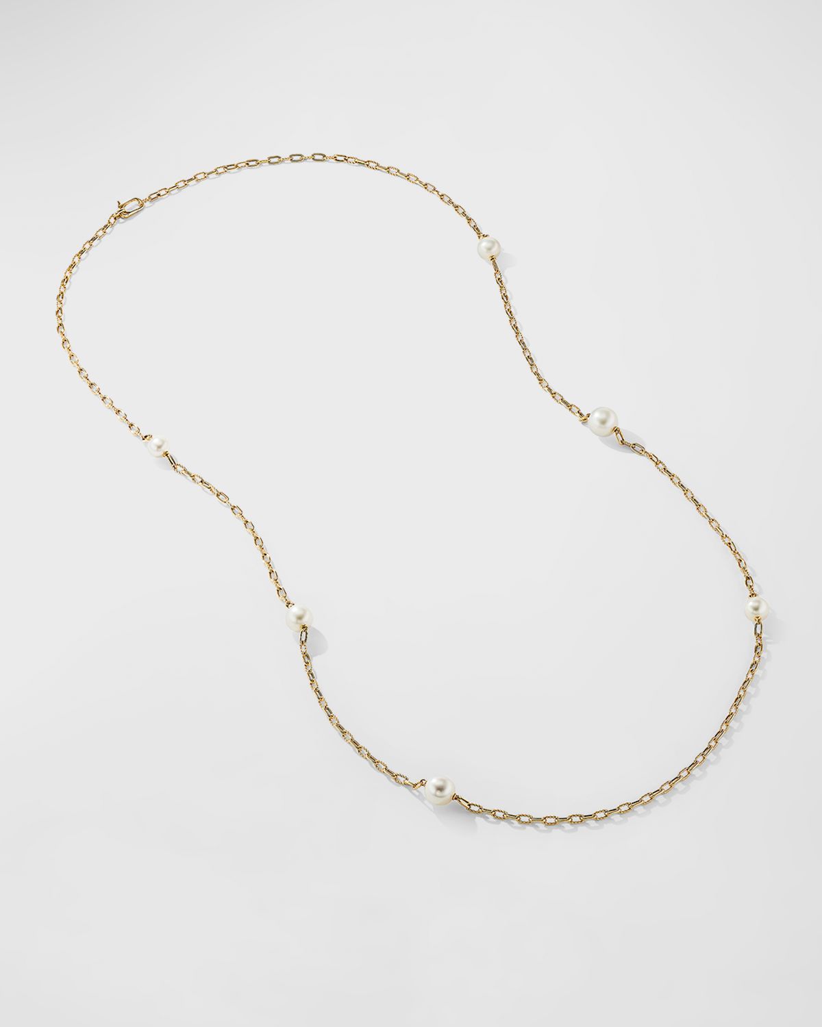 David Yurman 3mm DY Madison Pearl Necklace PE 18K