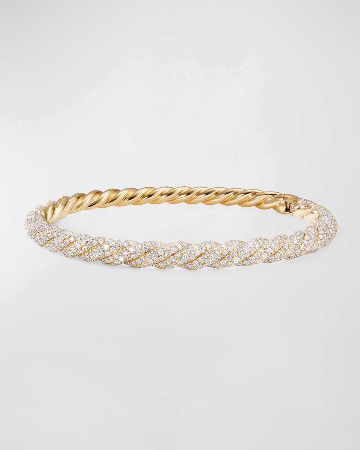 David Yurman Stax Twist Bracelet in 18K Gold with Diamonds, 6.5mm