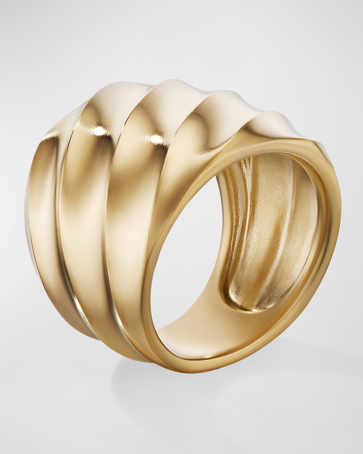 David Yurman Cable Edge Saddle Ring in 18K Gold, 20mm