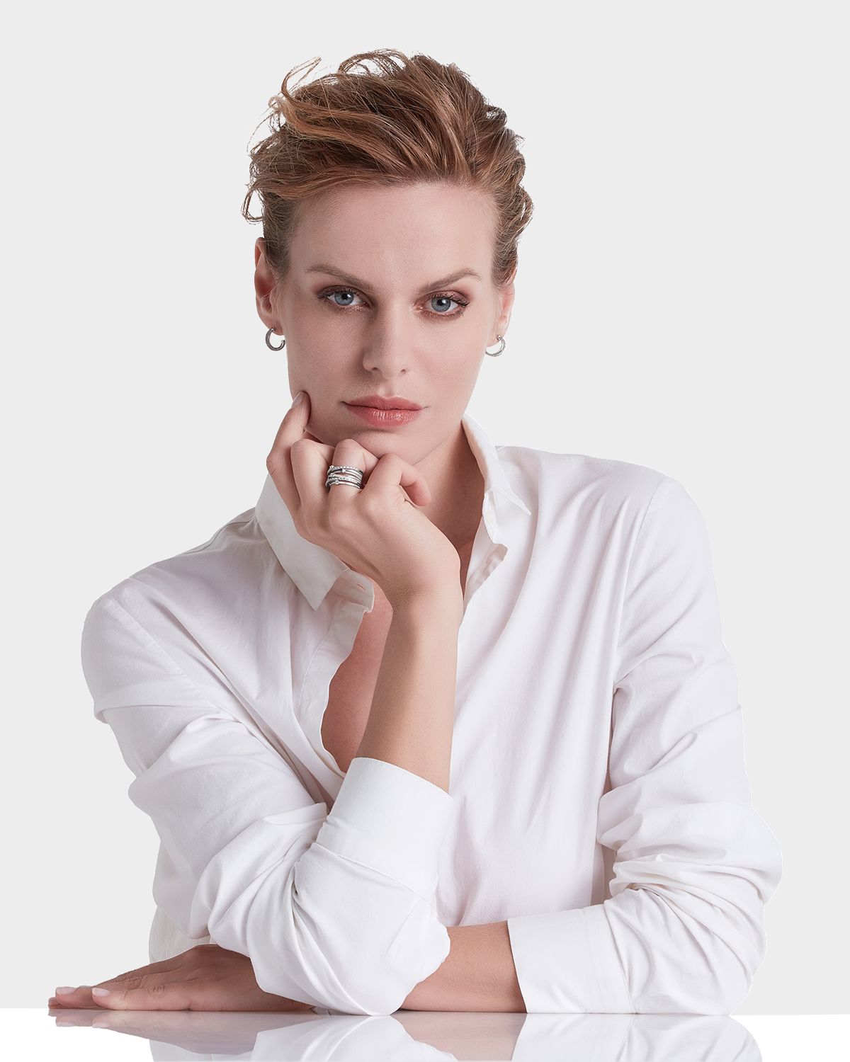 Marco Bicego Goa Seven-Row Mixed Gold Diamond Ring, Size 7