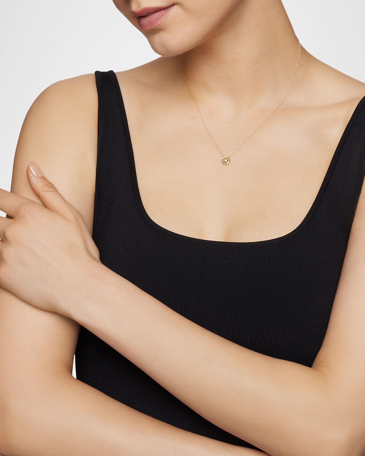 David Yurman 18mm Pave Infinity Pendant Necklace