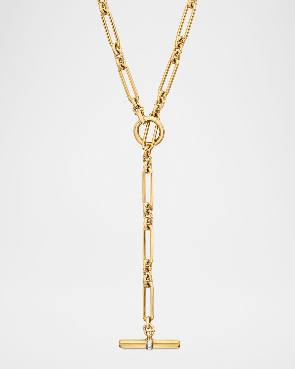 David Yurman Lexington Chain Necklace with Diamonds in 18K Gold, 4.5mm, 36"L