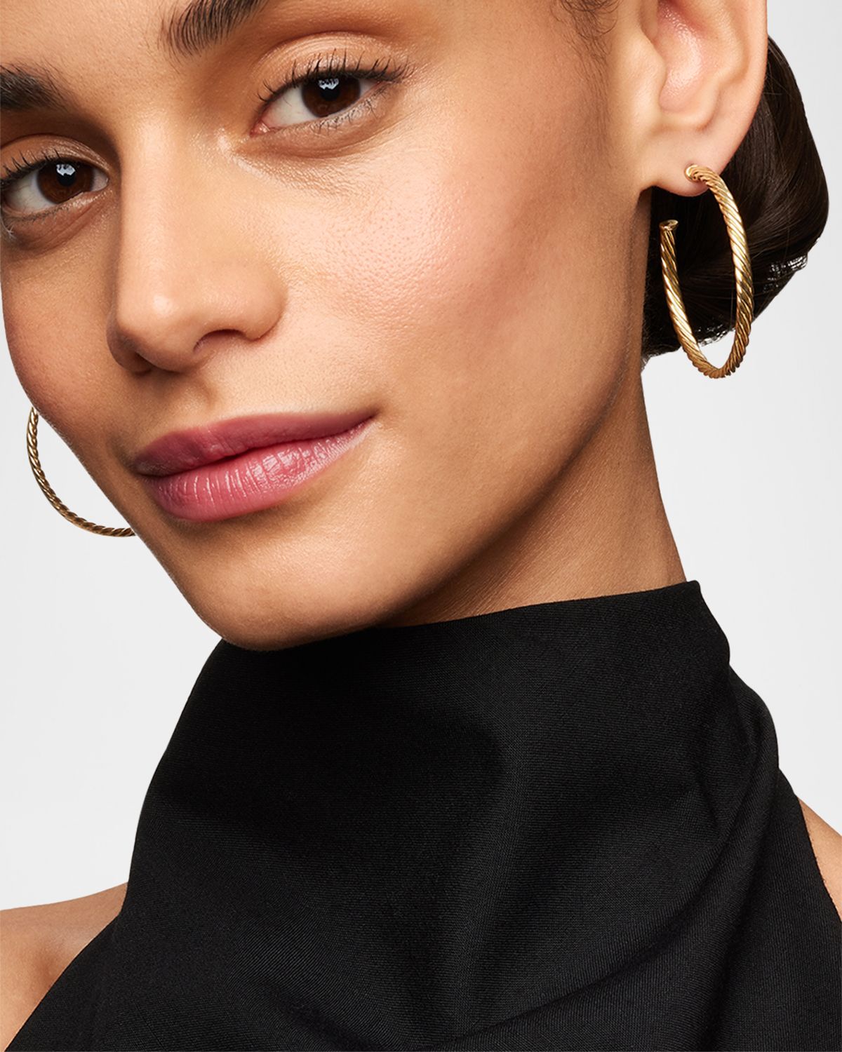 David Yurman Cablespira Hoop Earrings in 18K Gold, 1.5"L