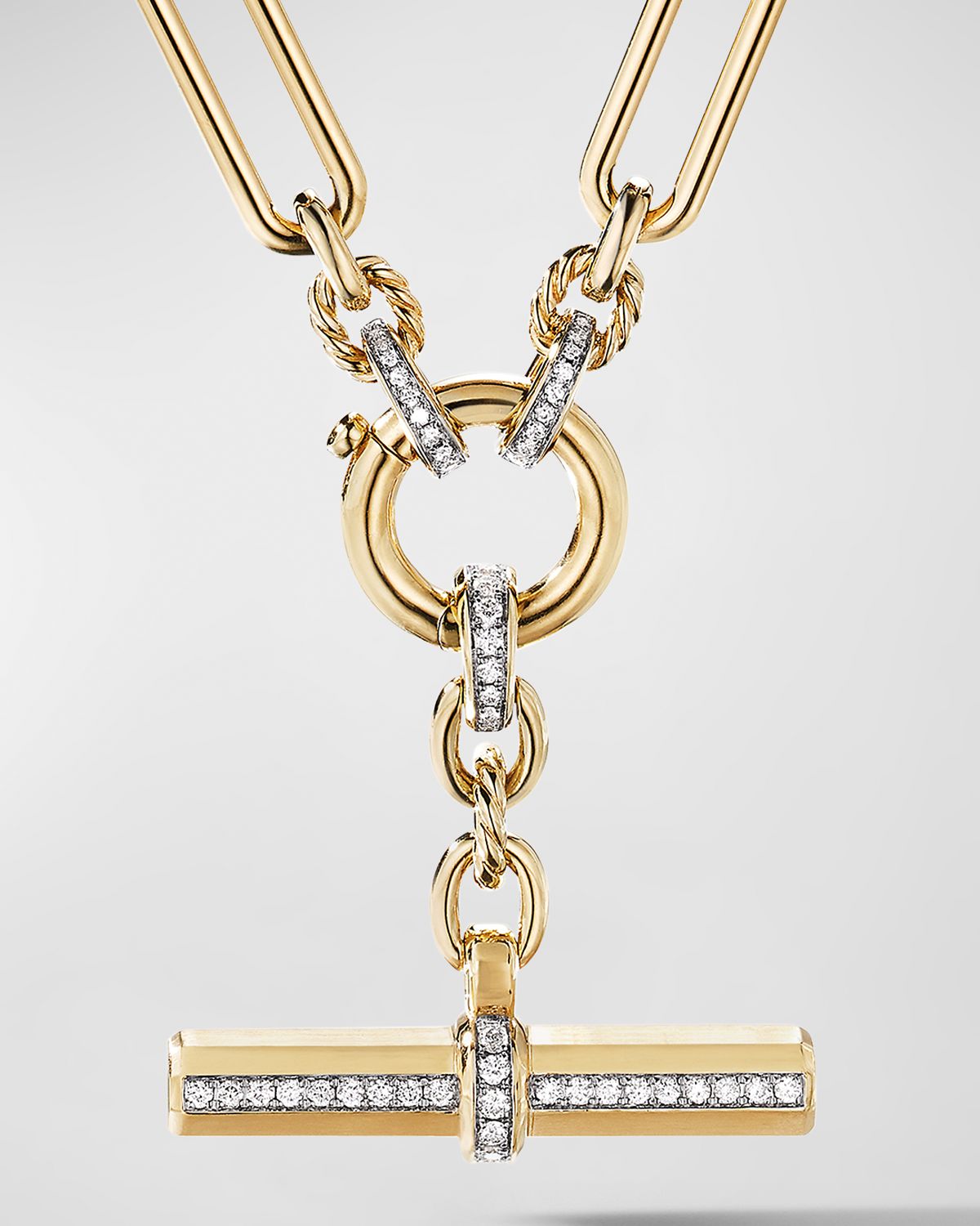 David Yurman Lexington Chain Necklace with Diamonds in 18K Gold, 6.5mm, 18"L