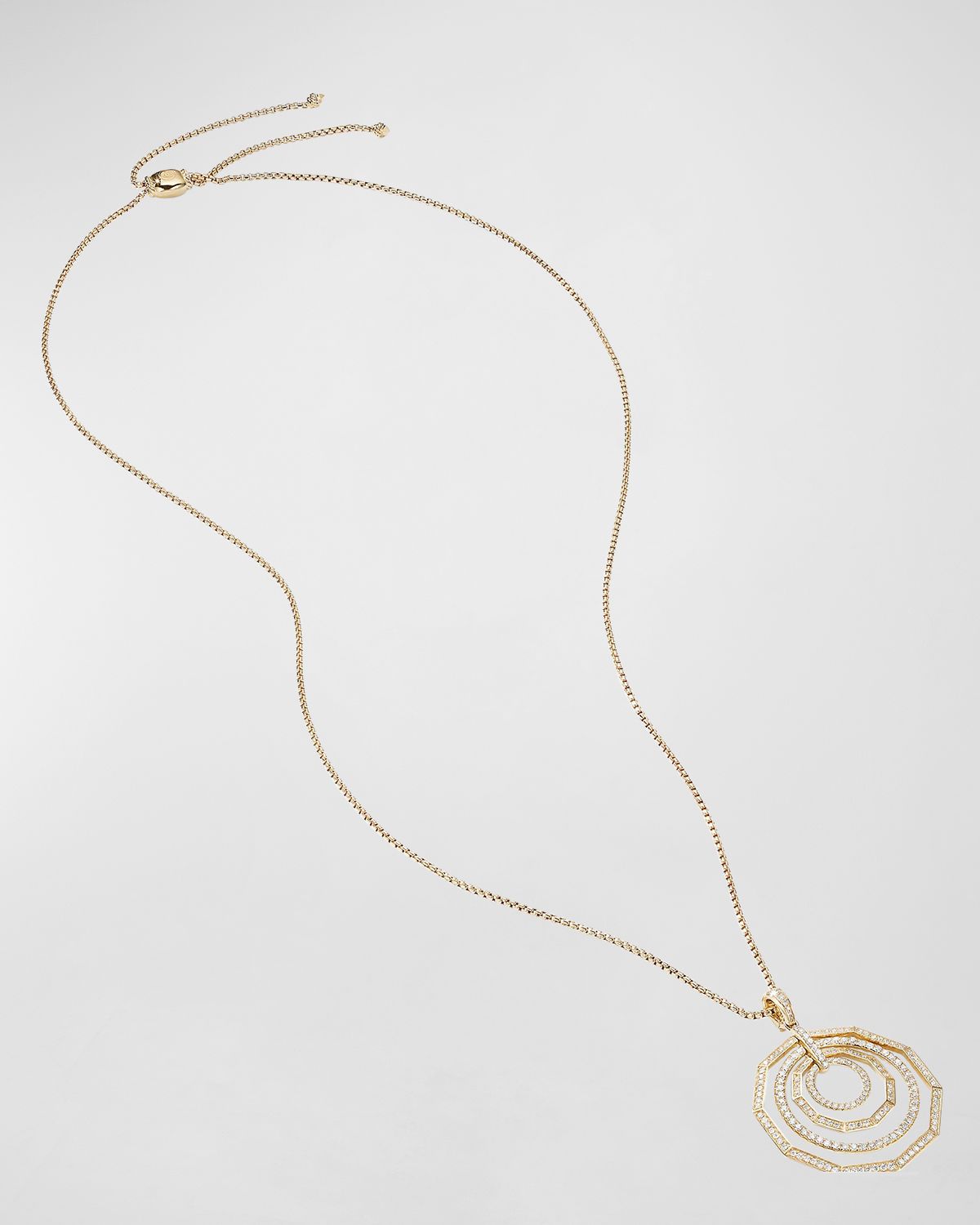 David Yurman Stax Pendant Necklace with Diamonds in 18K Gold, 32"L
