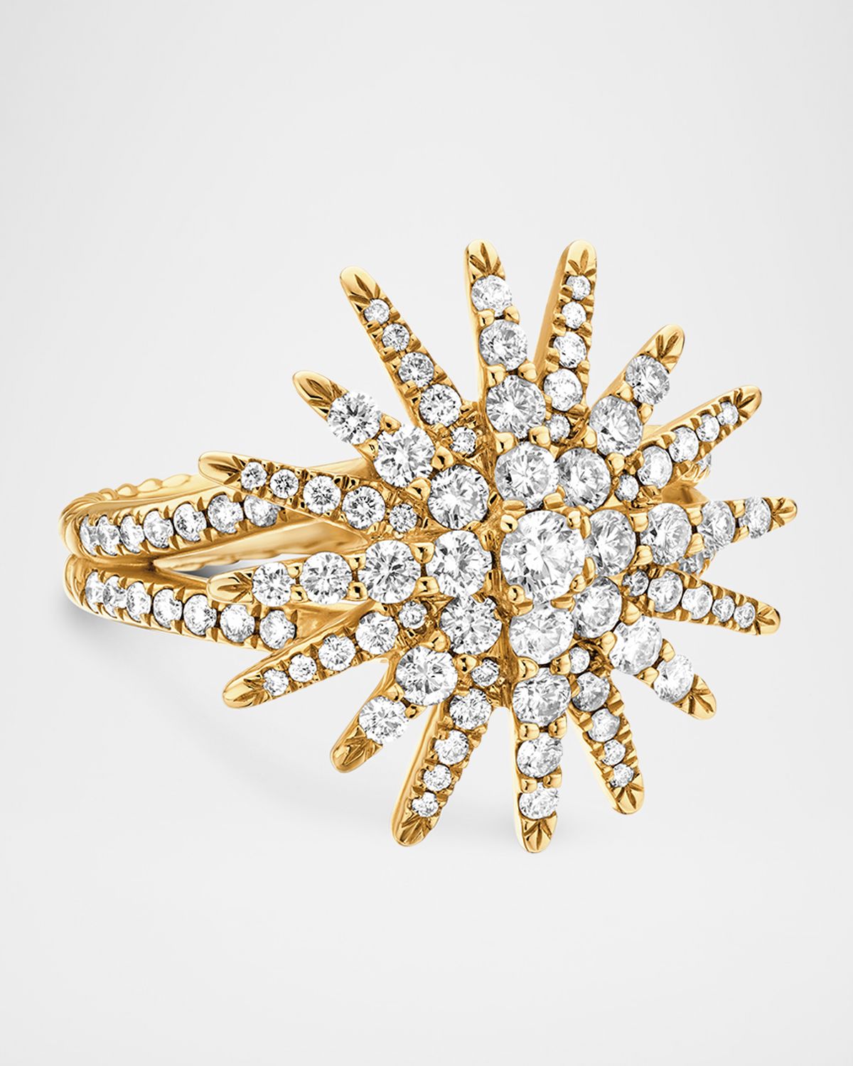 David Yurman Starburst Ring with Diamonds in 18K Gold