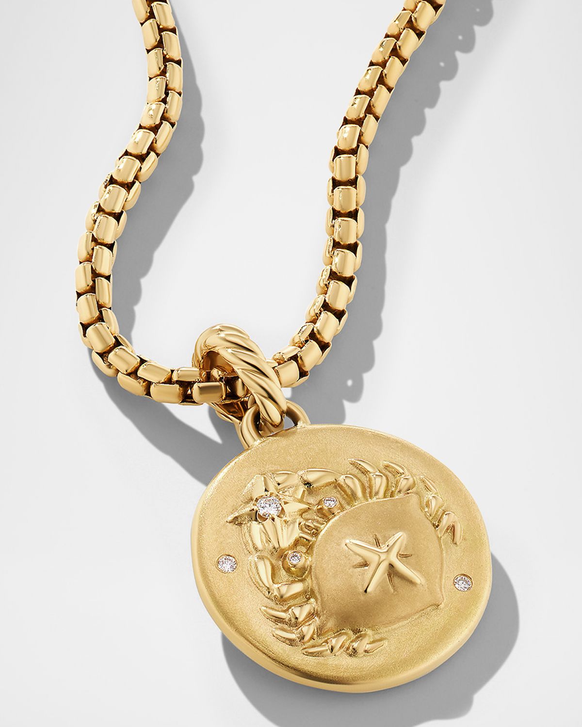 David Yurman Cancer Amulet in 18K Yellow Gold with Diamonds, 28.7mm