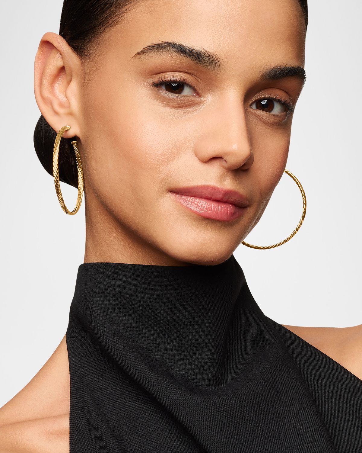David Yurman Cablespira Hoop Earrings in 18K Gold, 2"L