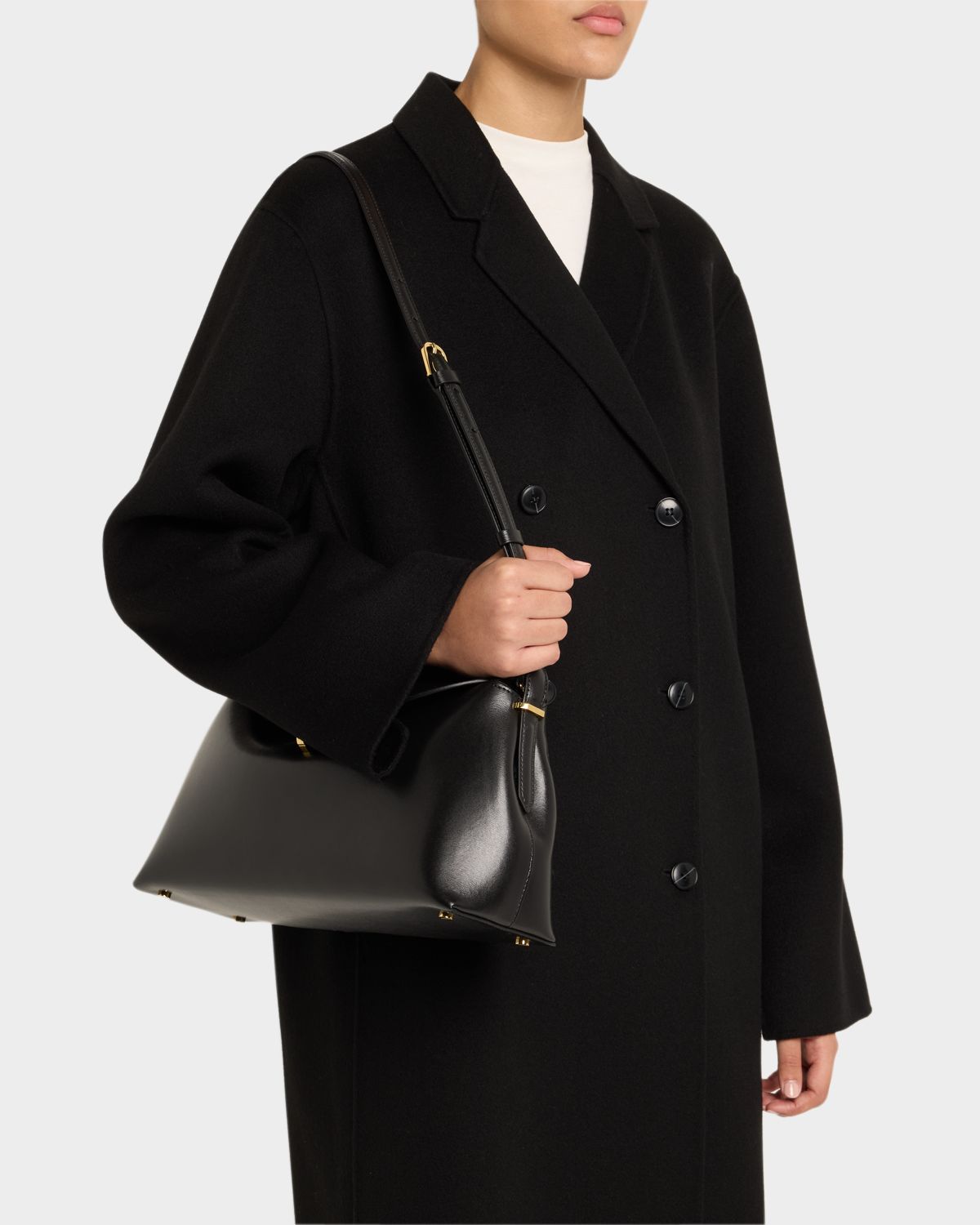 Toteme T Lock Flap Leather Shoulder Bag