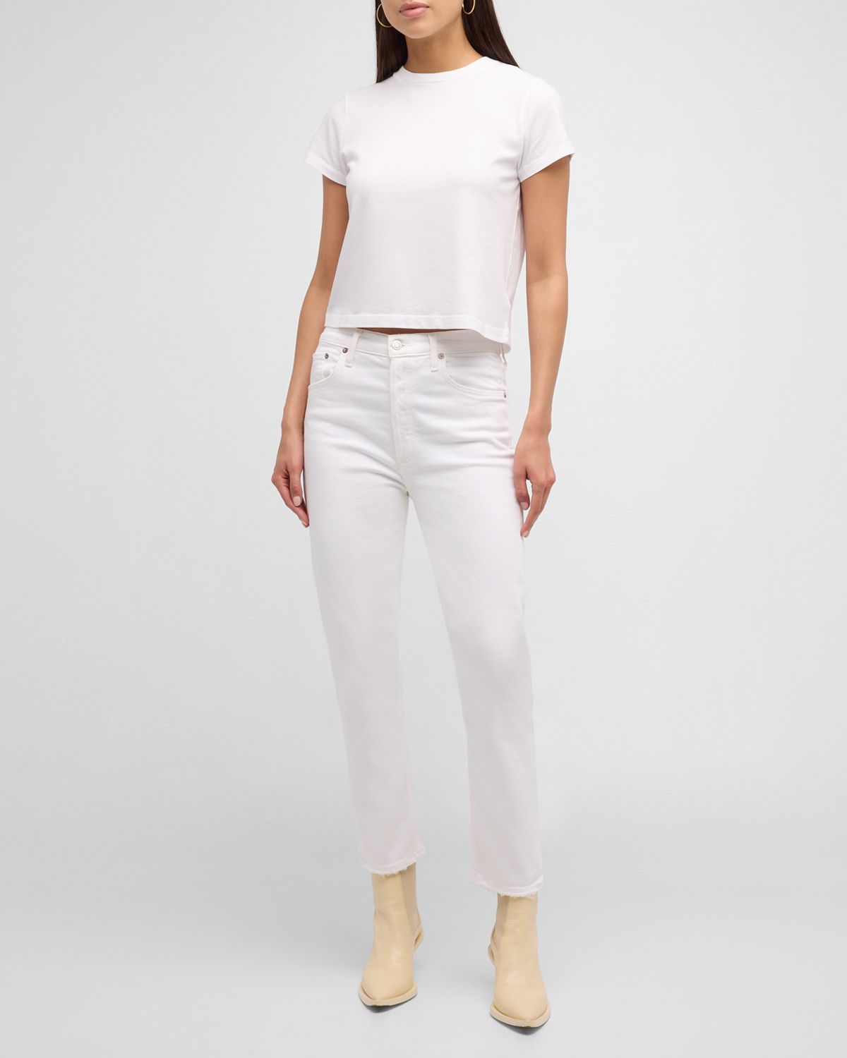 AGOLDE Adine Cropped Short Sleeve Tee