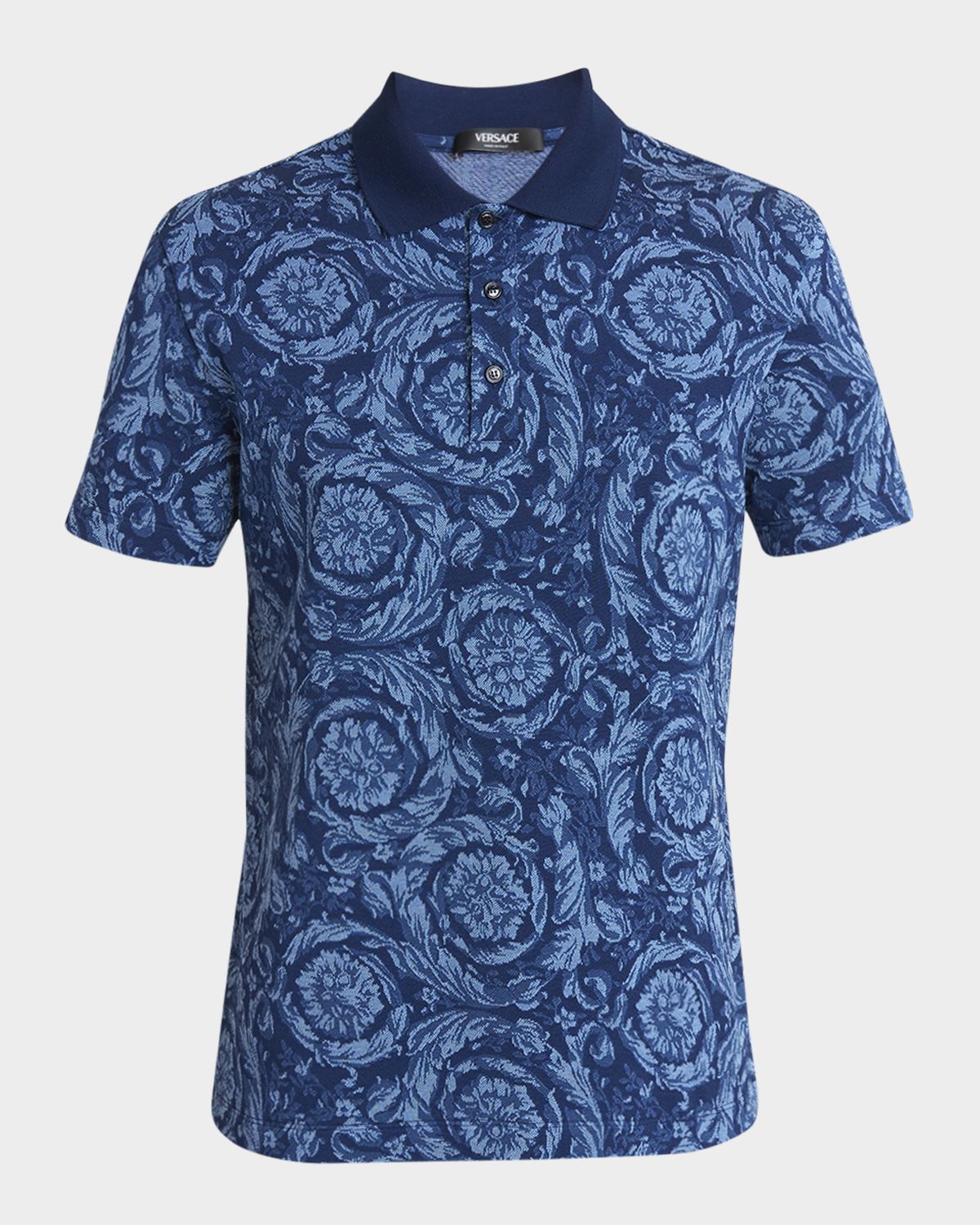 Versace Men 's Iconic Barocco Pique Polo Shirt