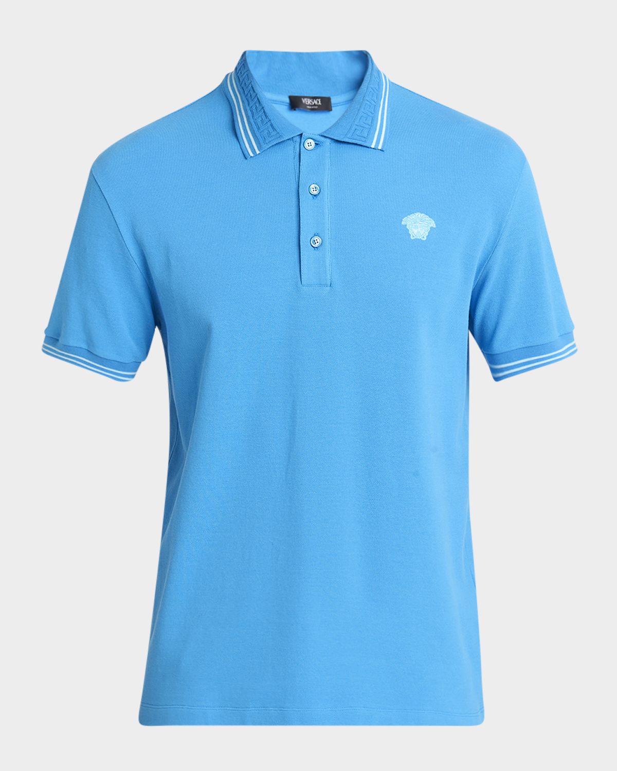 Versace Men 's Pop Medusa Tipped Polo Shirt