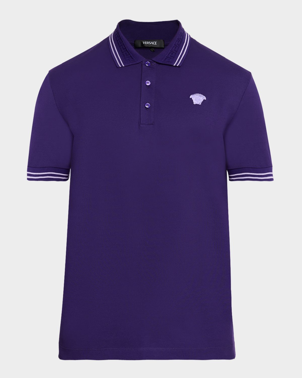 Versace Men 's Pop Medusa Tipped Polo Shirt