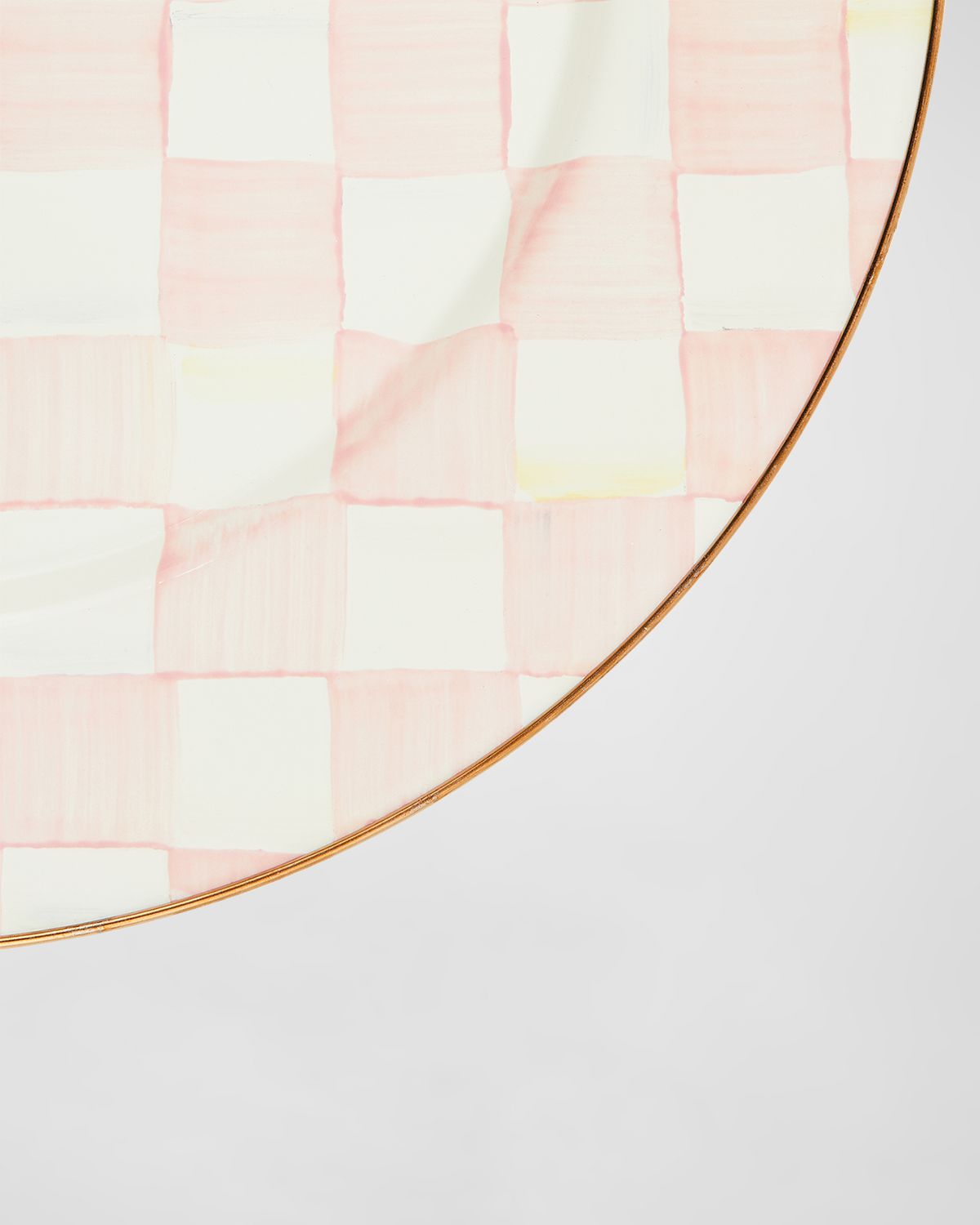 MacKenzie-Childs Rosy Check Enamel Charger Plate