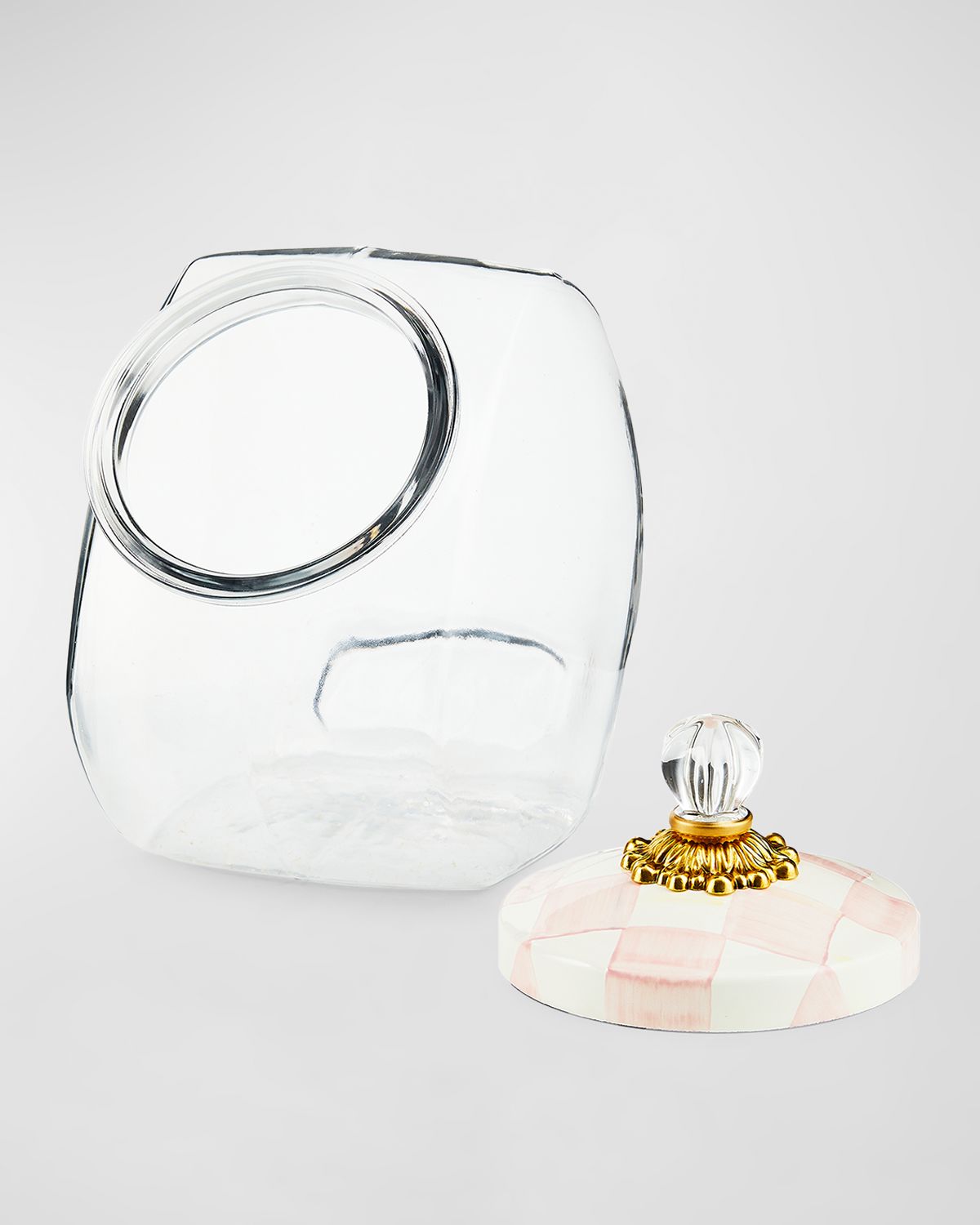 MacKenzie-Childs Cookie Jar with Rosy Check Enamel Lid