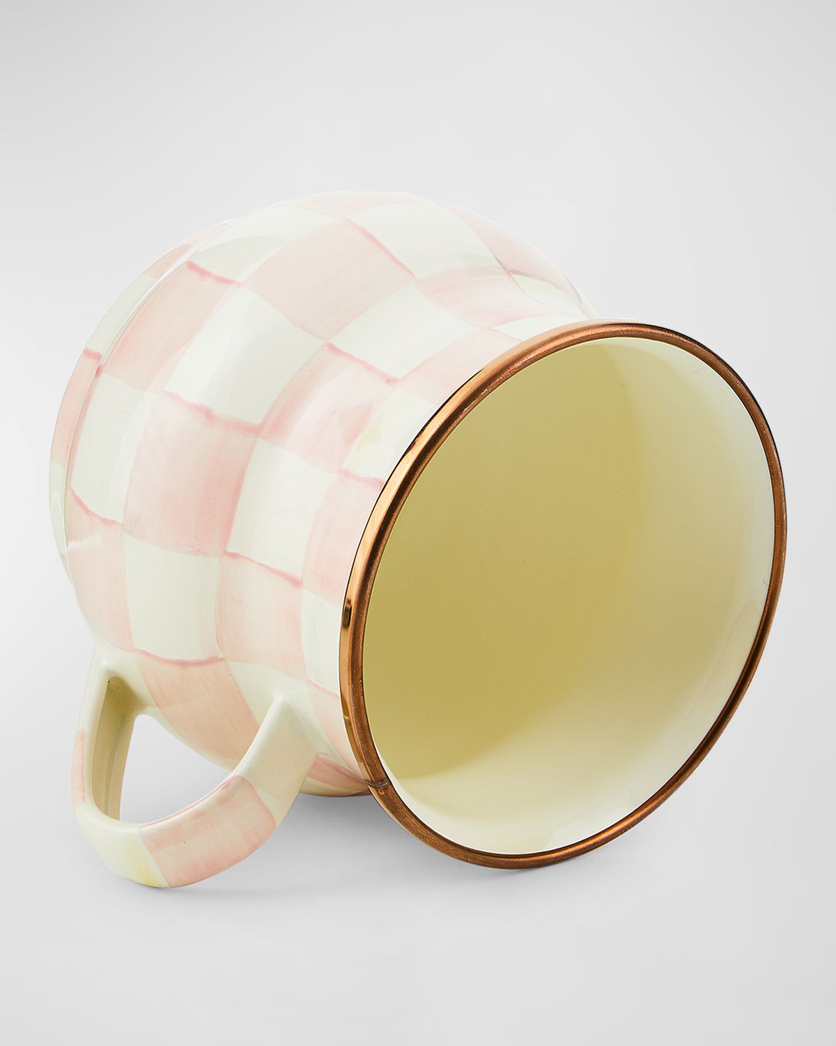 MacKenzie-Childs Rosy Check Enamel Mug