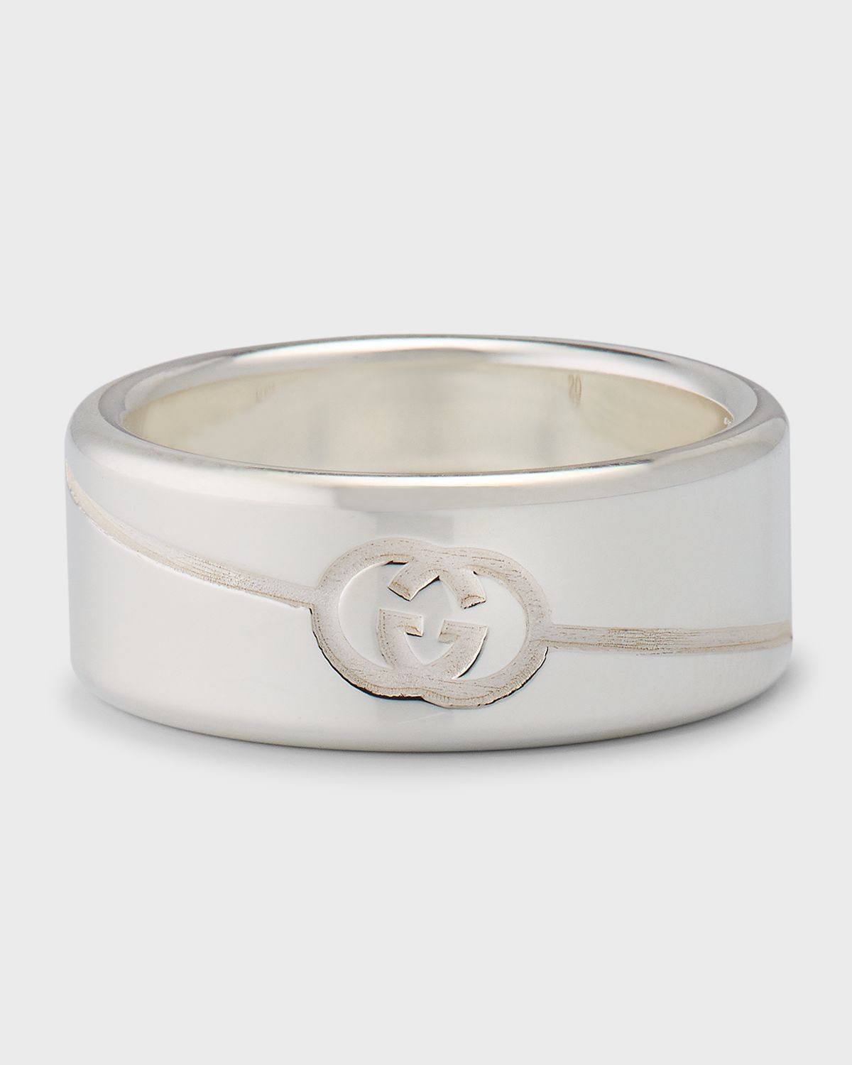Gucci Men 's  Tag Ring, 9mm Silver
