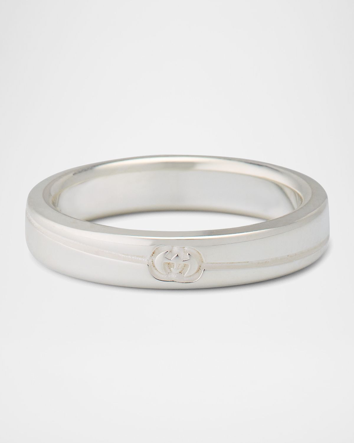 Gucci Men 's  Tag Ring, 4mm Silver