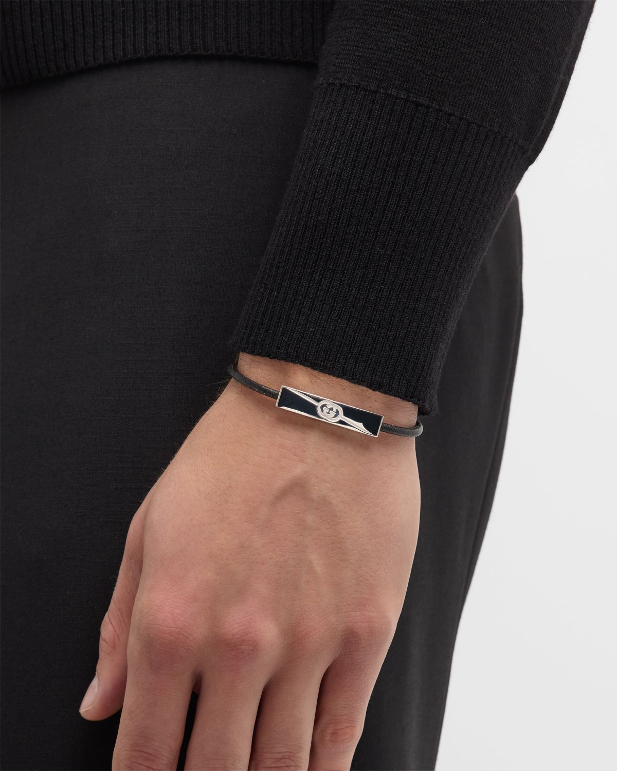 Gucci Men 's  Tag Bracelet, Silver