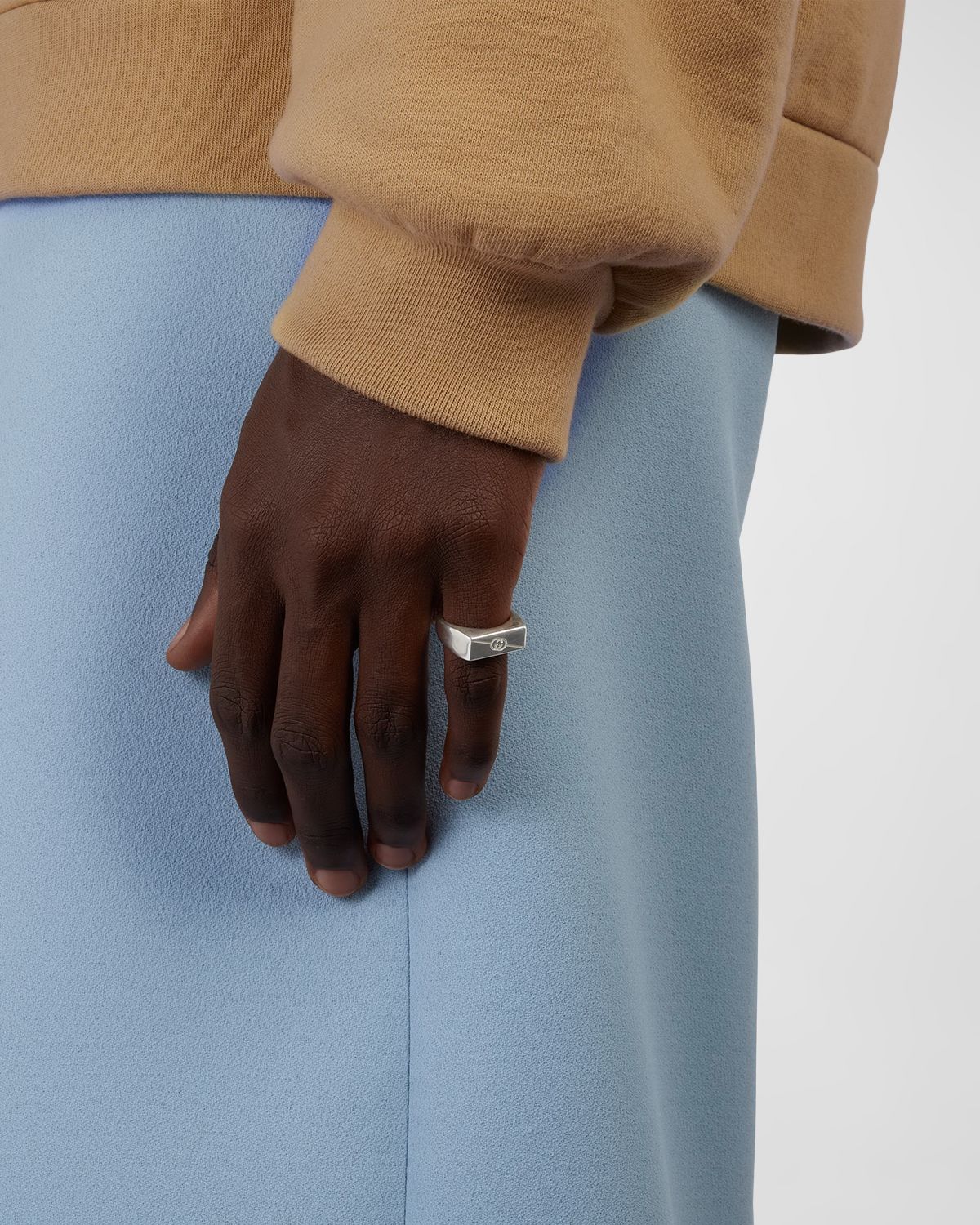 Gucci Men 's  Tag Ring Chevalier, 7.5mm Silver