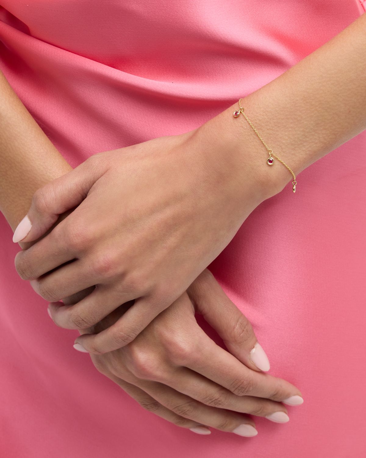 Roberto Coin 18K Yellow Gold Ruby 5 Station Bracelet