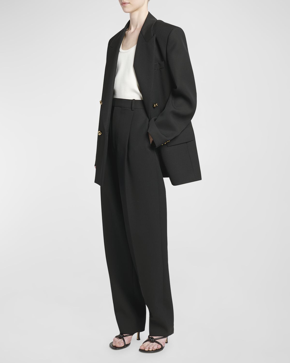 Bottega Veneta Knot Double-Breasted Oversized Blazer Jacket
