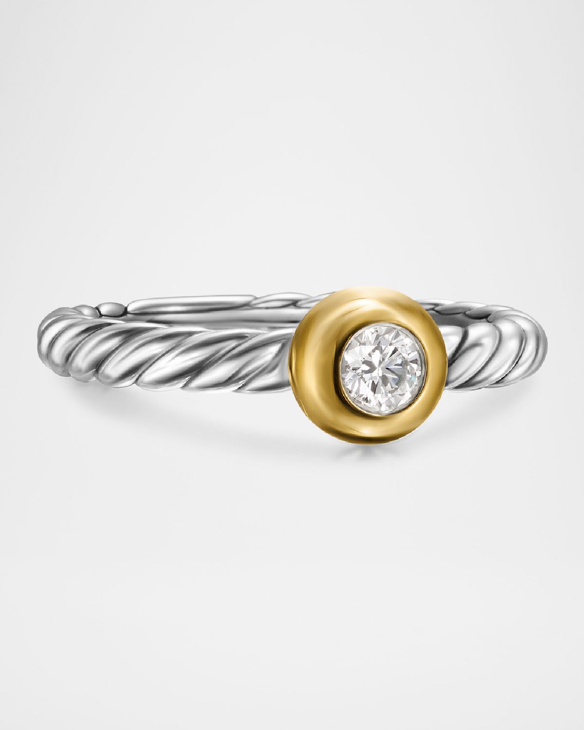 David Yurman Cable Flex Ring with Gemstone in Silver and 14K Gold