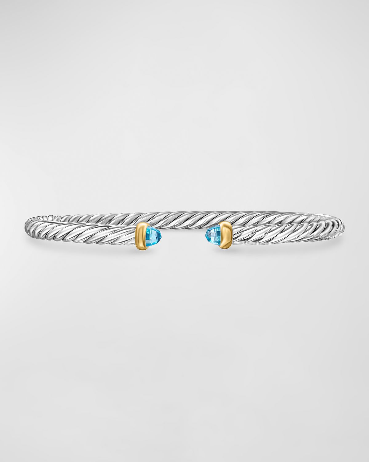David Yurman Cable Flex Bracelet with Gemstone in Silver and 14K Gold, 4mm