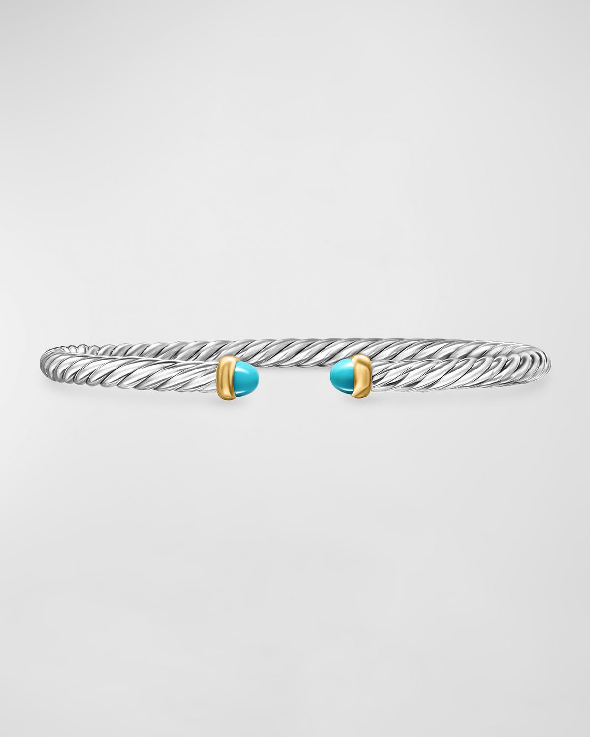 David Yurman Cable Flex Bracelet with Gemstone in Silver and 14K Gold, 4mm