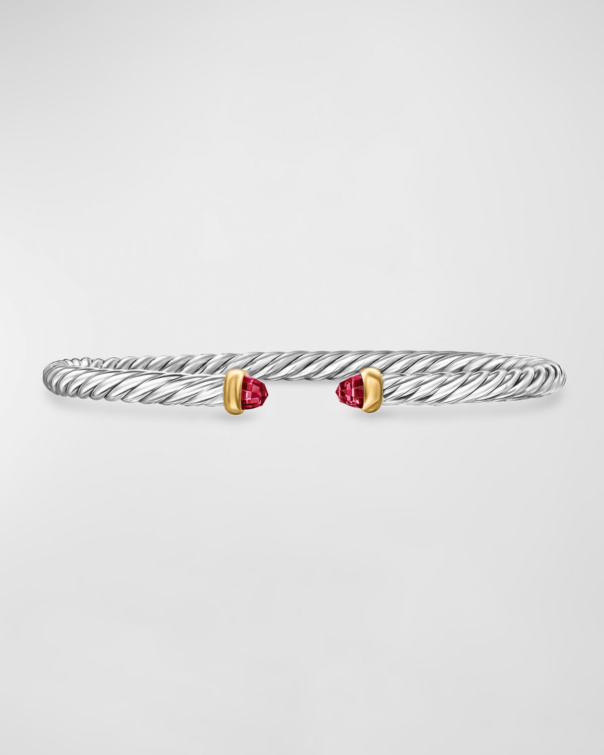 David Yurman Cable Flex Bracelet with Gemstone in Silver and 14K Gold, 4mm