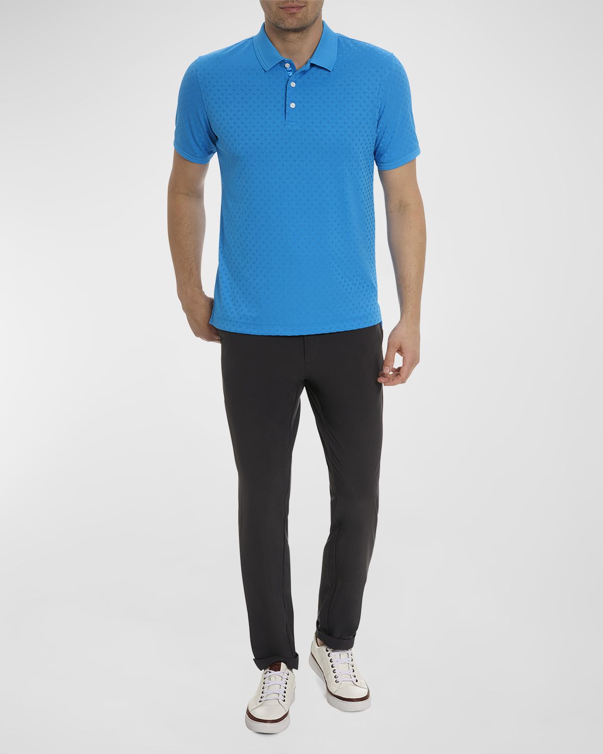 Robert Graham Men 's Elias Jacquard Knit Polo Shirt