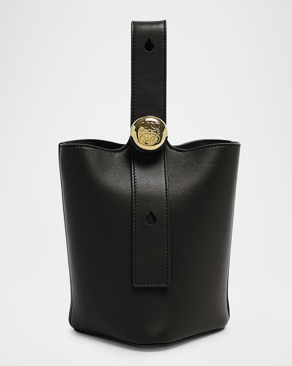 Mini Pebbled Leather Bucket Bag