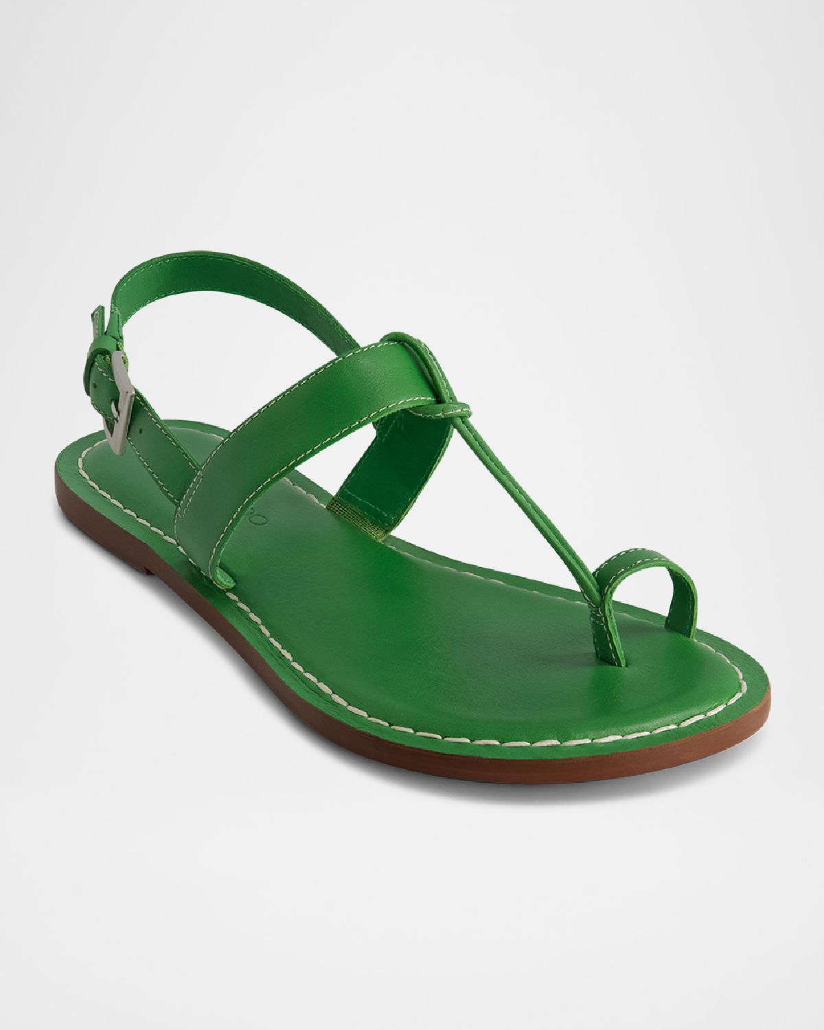 Bernardo Calfskin T-Strap Slingback Sandals