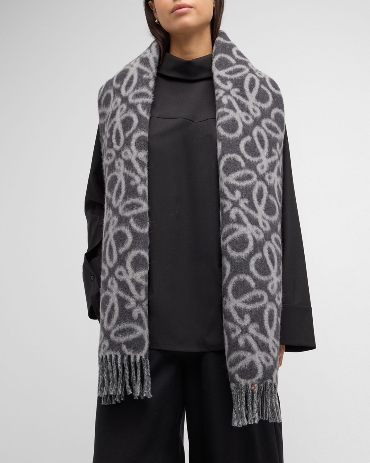 Loewe Anagram Wool-Blend Scarf