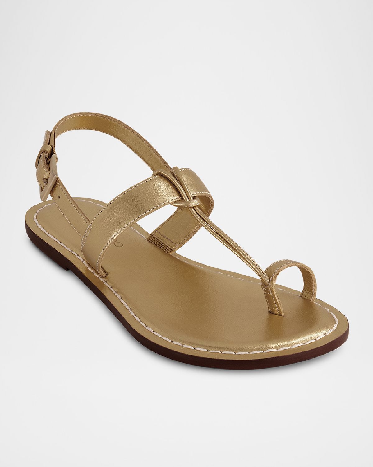 Bernardo Metallic T-Strap Slingback Sandals