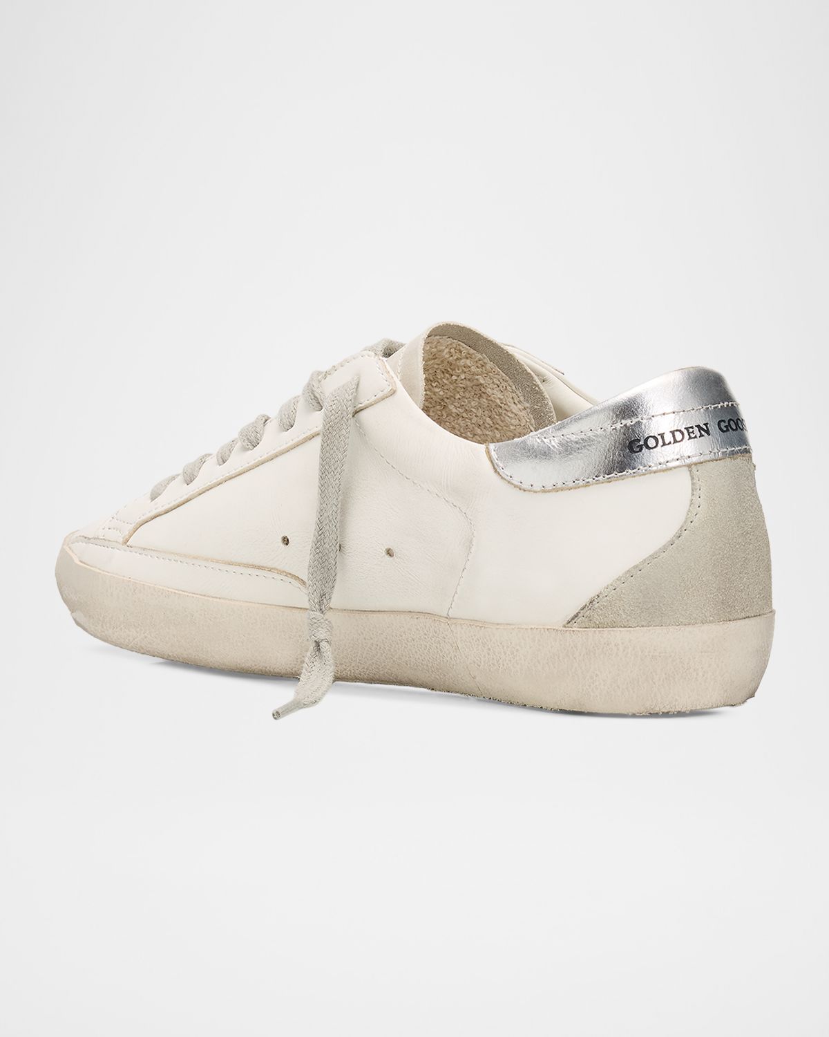 Golden Goose Men 's Super-Star Metal-Logo Leather Low-Top Sneakers