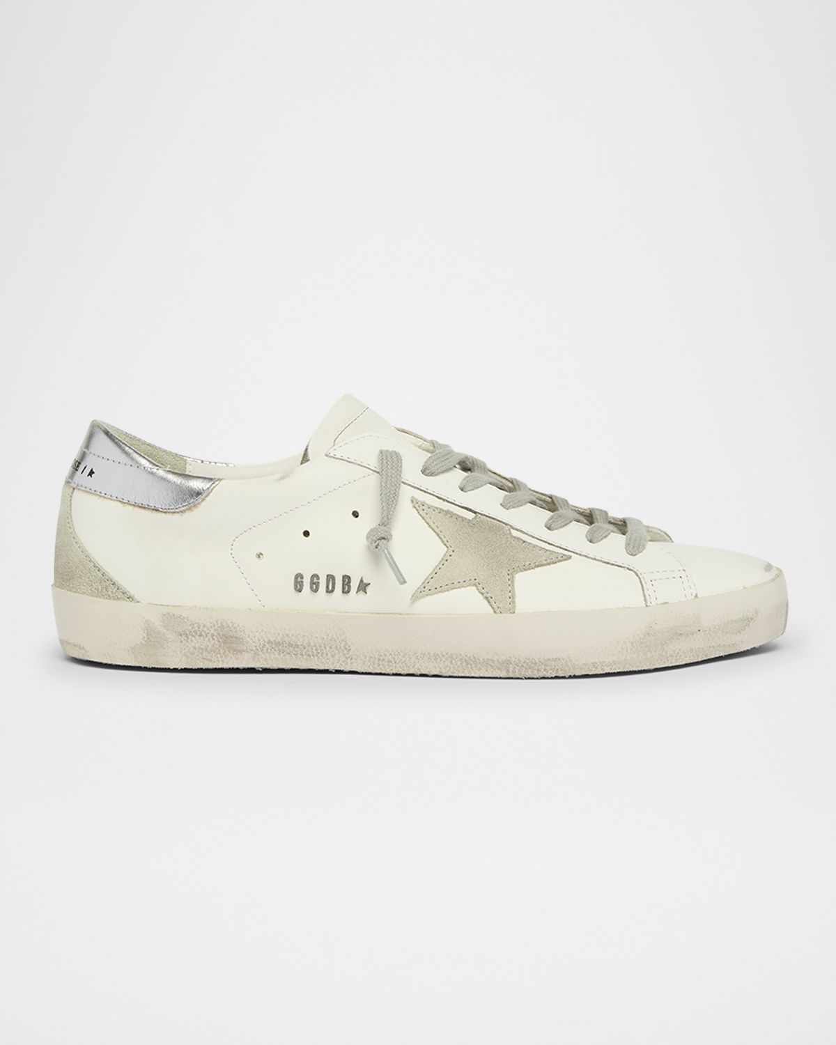 Golden Goose Men 's Super-Star Metal-Logo Leather Low-Top Sneakers