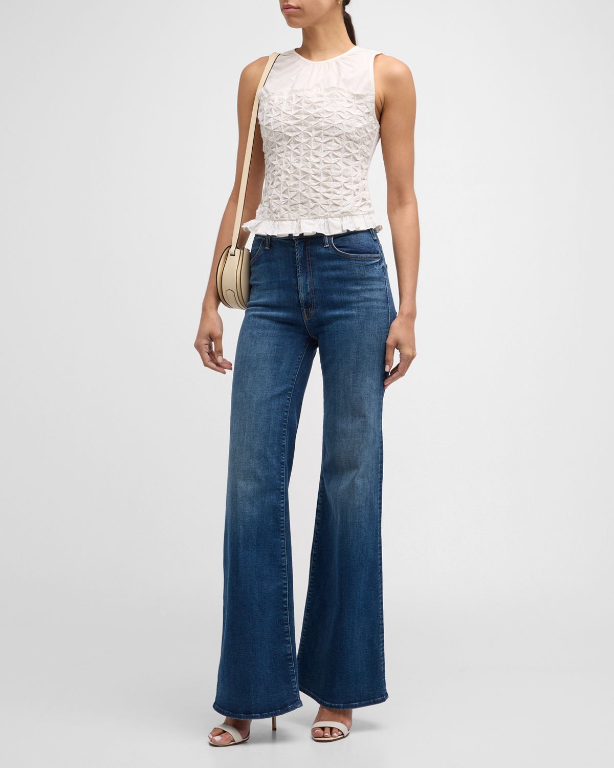 Ramy Brook Paisley Textured Ruffle-Hem Blouse