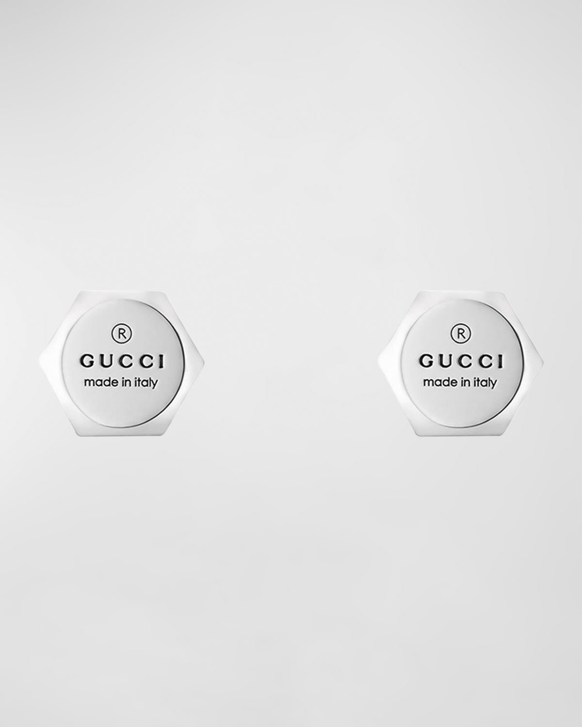 Gucci Sterling Silver 10MM Trademark Earrings