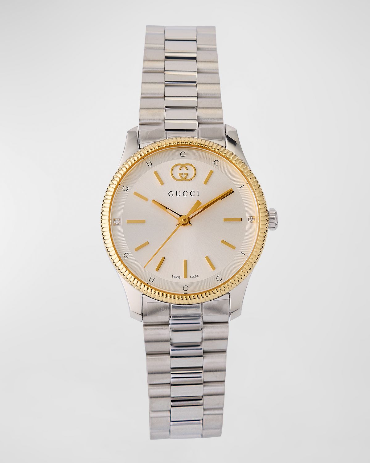 Gucci G-Timeless Slim Watch with Bracelet Strap, Two Tone