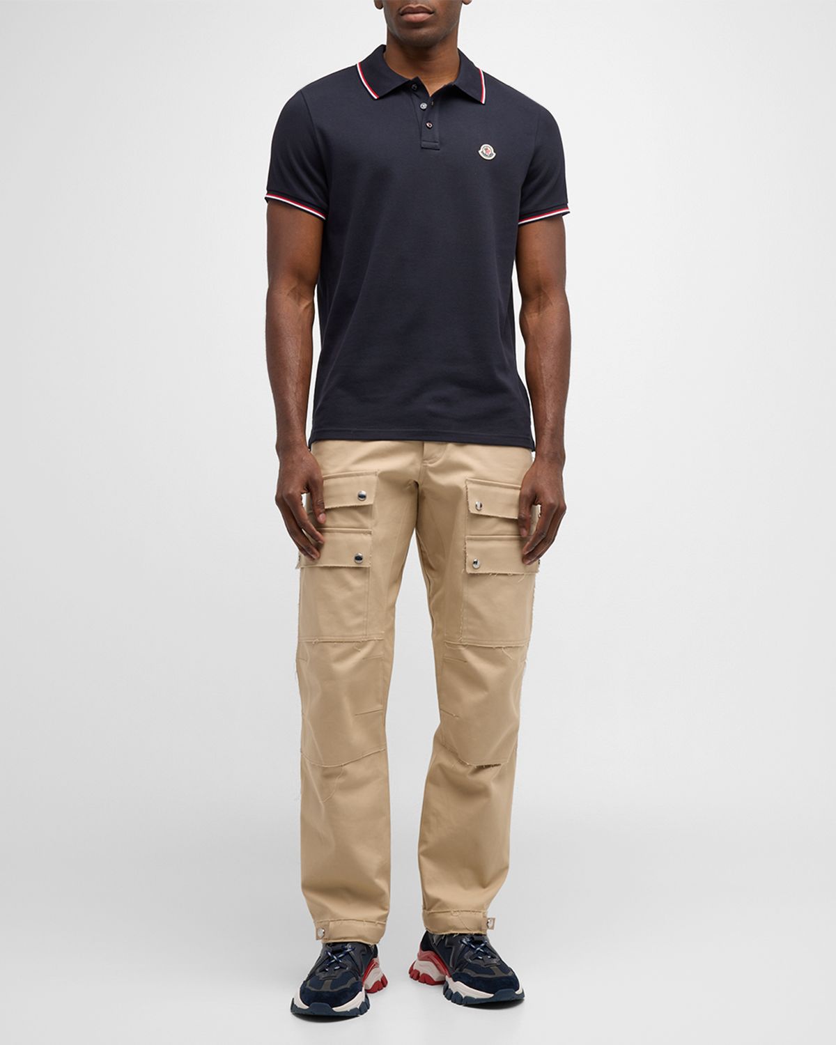 Moncler Men 's Tipped Polo Shirt