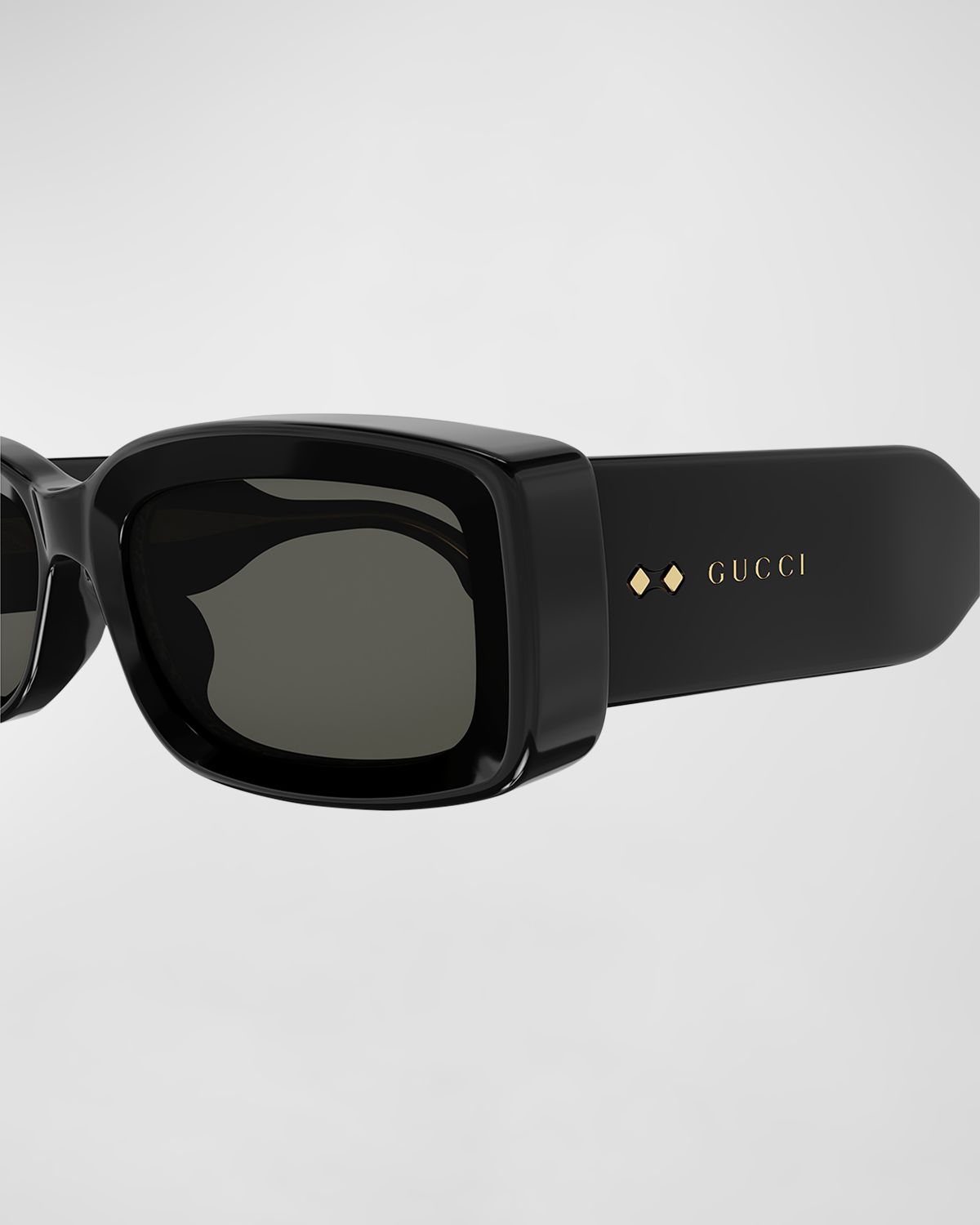 Gucci Beveled Acetate Rectangle Sunglasses