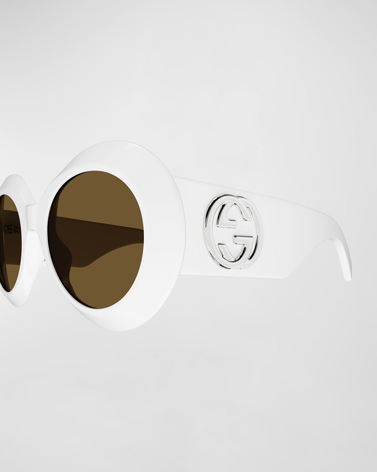 Gucci Beveled Acetate Round Sunglasses | Thumbnail 3