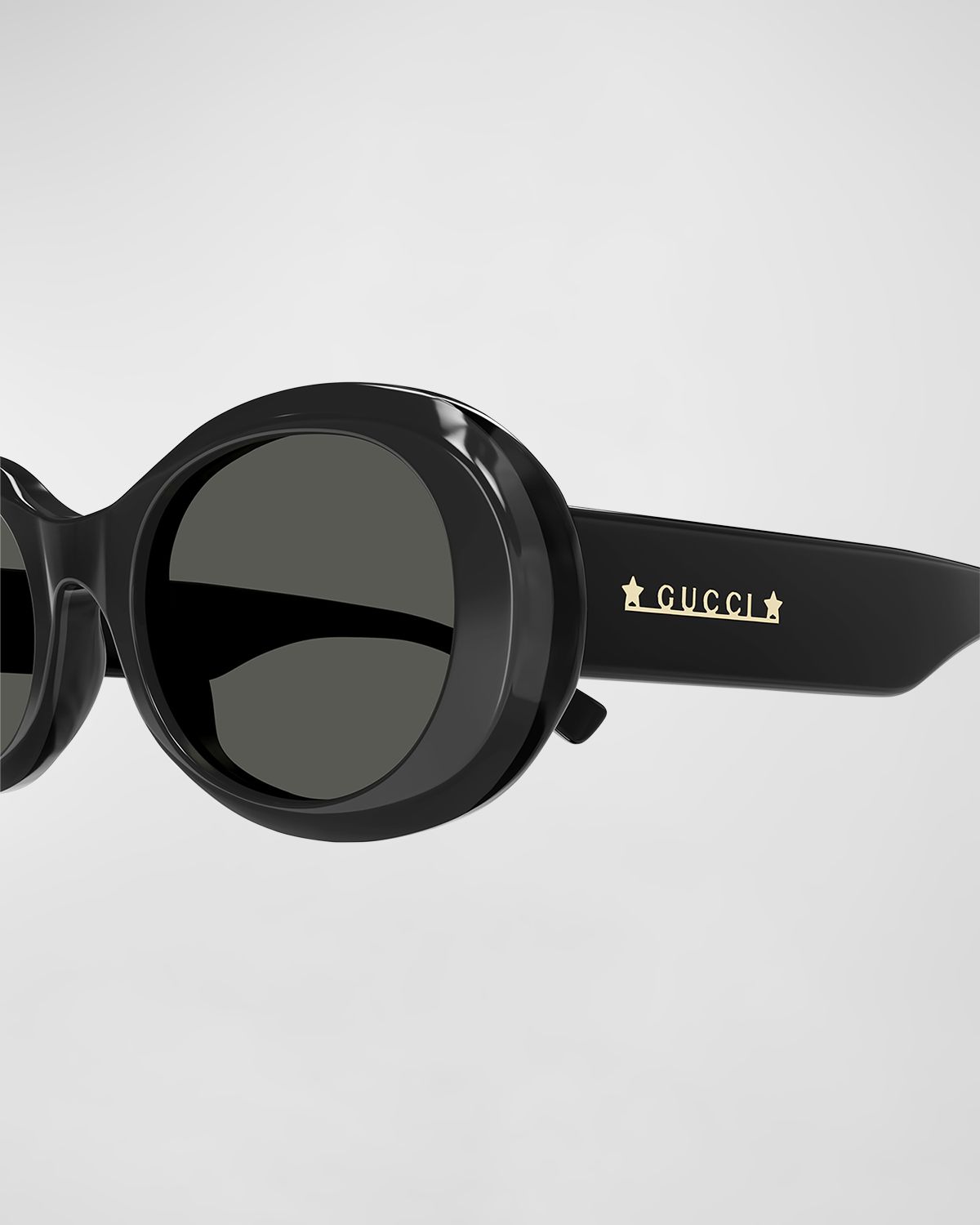 Gucci Logo Acetate Oval Sunglasses