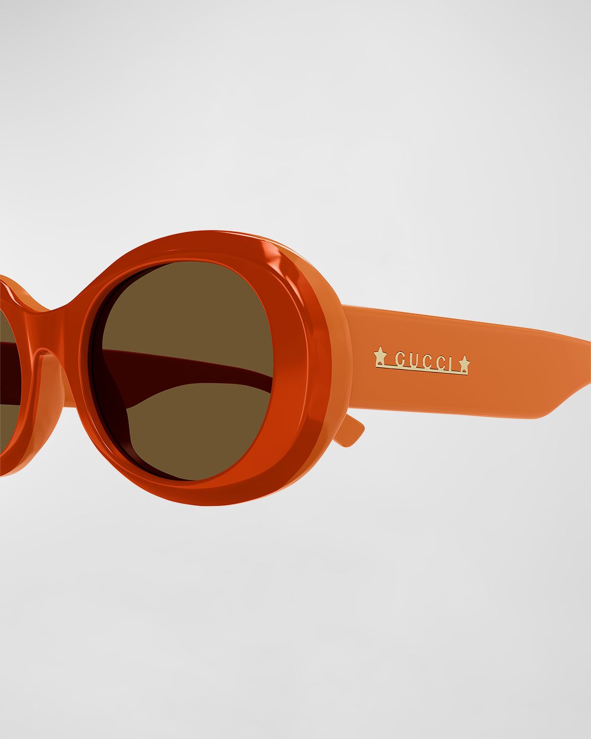 Gucci Logo Acetate Oval Sunglasses