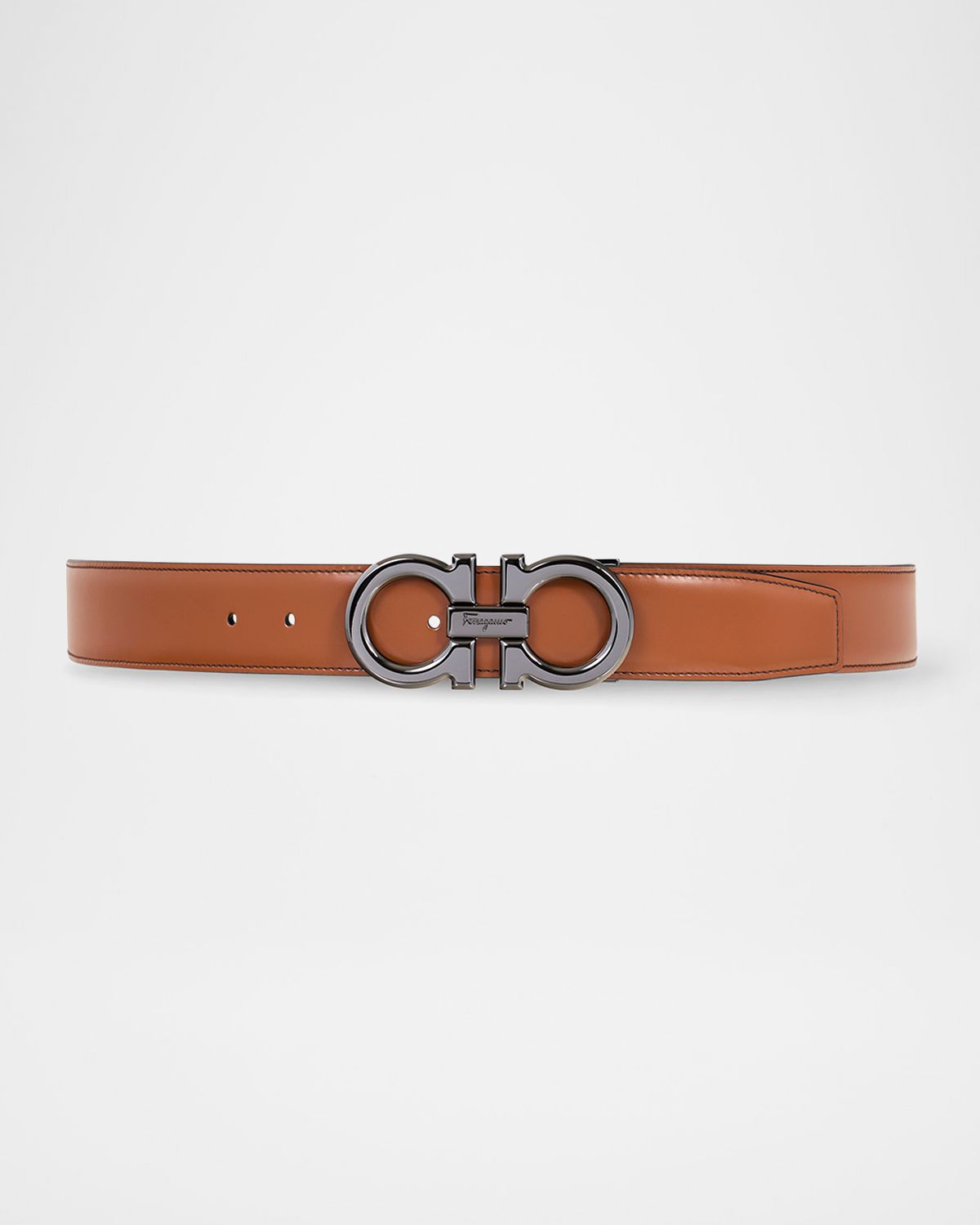 Ferragamo Men's Double Adjustable Leather Gancini Belt