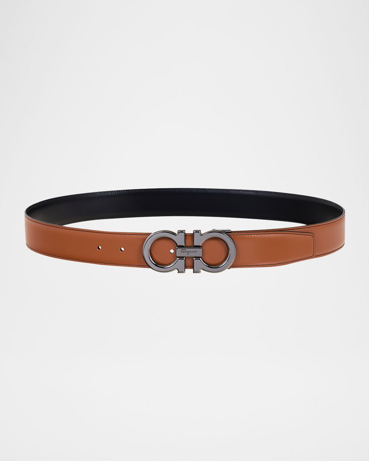 Ferragamo Men 's Double Adjustable Leather Gancini Belt | Thumbnail 5 Ferragamo Men 's Double Adjustable Leather Gancini Belt | Thumbnail 5