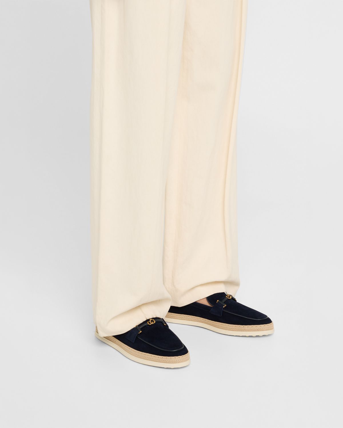 Tod 's Suede T-Ring Espadrille Loafers