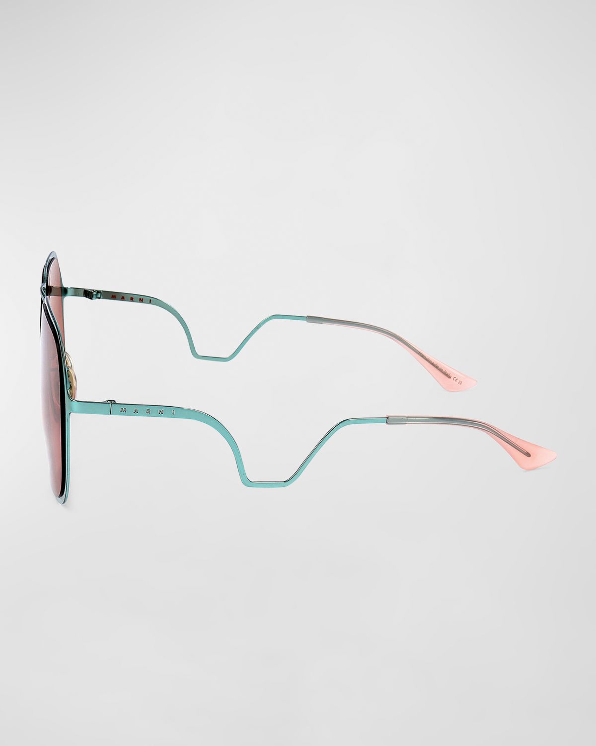 Marni Geometric Metal Aviator Sunglasses